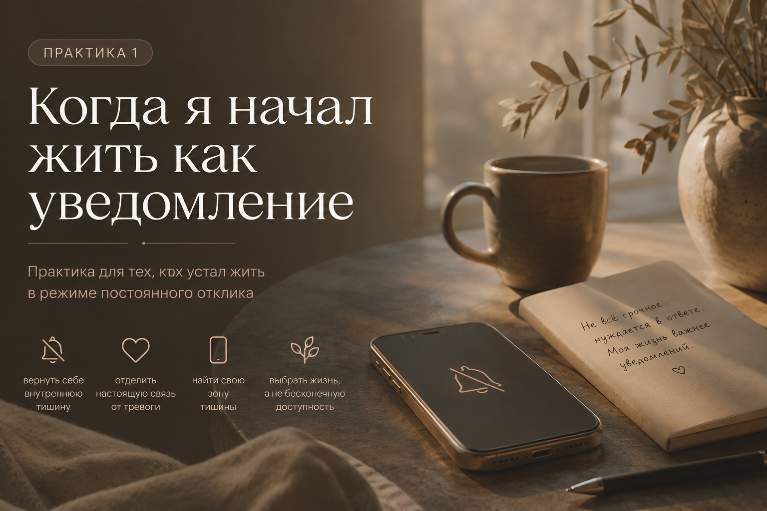 Когда я начал жить как уведомление — иллюстрация к практике