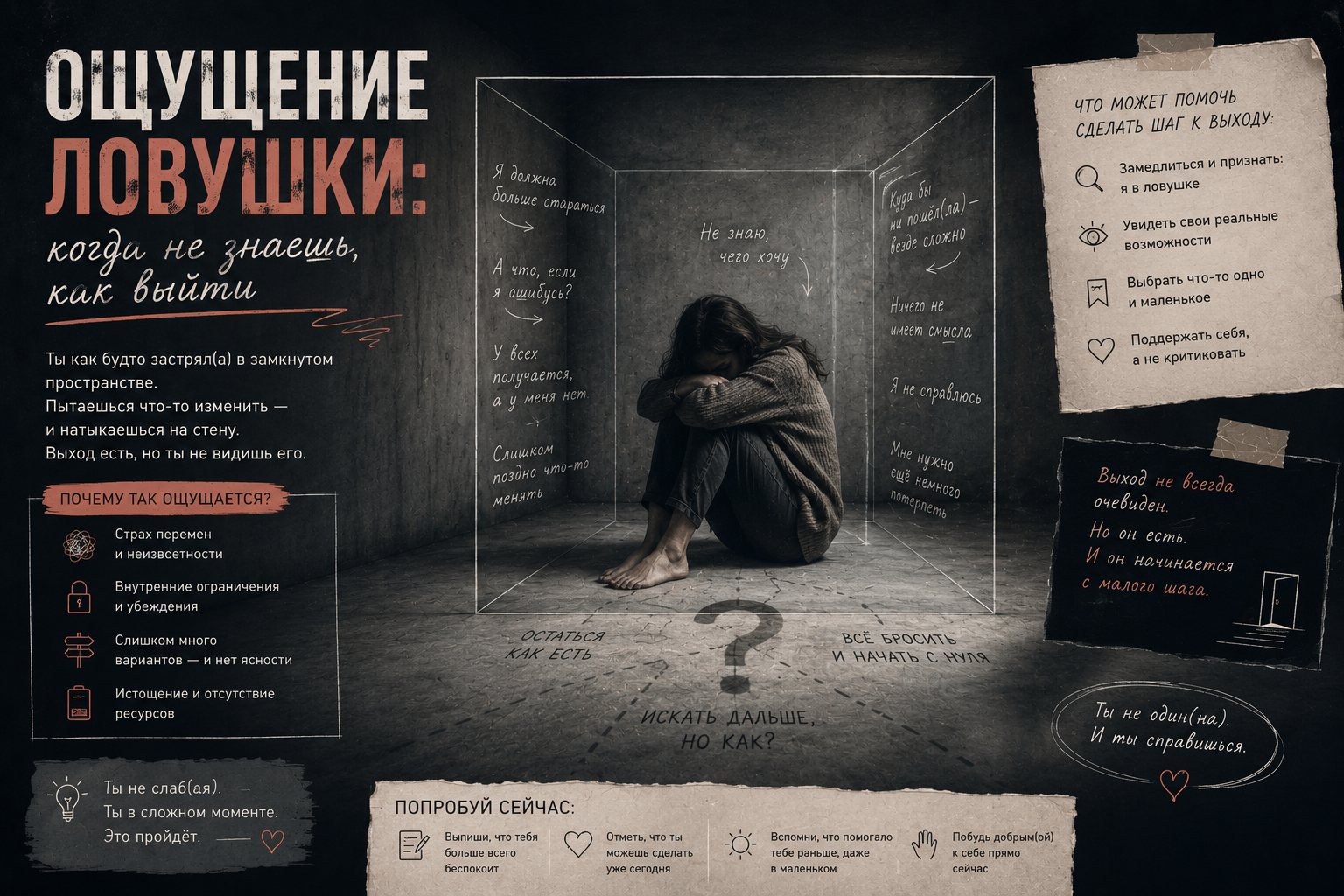 Ощущение ловушки: когда не знаешь, как выйти — иллюстрация к практике